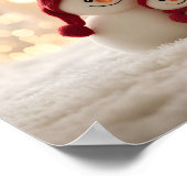 Schattige Sneeuwman Familie Winter Kerstmis Poster (Hoek)