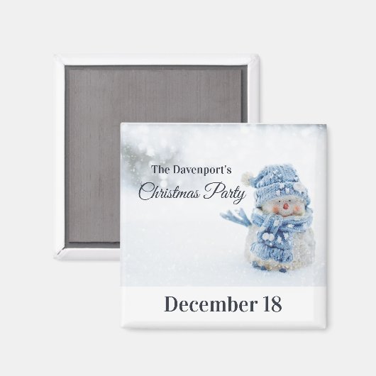 Schattige Sneeuwman Foto Kerstfeest Save the Date Magneet (Voorkant / Achterkant)