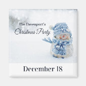 Schattige Sneeuwman Foto Kerstfeest Save the Date Magneet (Voorkant)