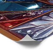 Schattige Sneeuwman in Glas-in-Lood Frame Poster (Hoek)