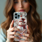 Schattige sneeuwman iPhone Case kerstcadeau