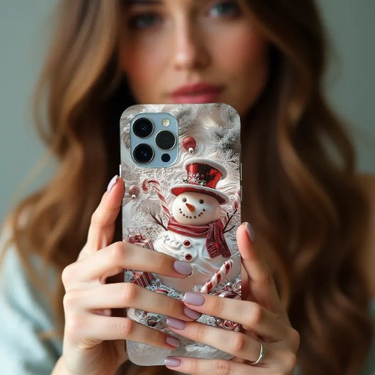 Schattige sneeuwman iPhone Case kerstcadeau