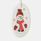 Schattige Sneeuwman Keramisch Ornament (Rechts)