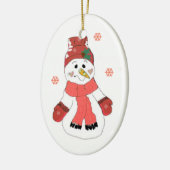 Schattige Sneeuwman Keramisch Ornament (Links)