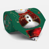 Schattige Sneeuwman Kerst Stropdas (Opgerold)