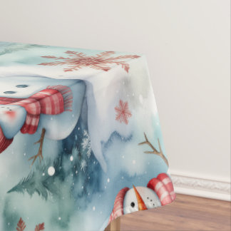 Schattige Sneeuwman Kerst Tafelkleed