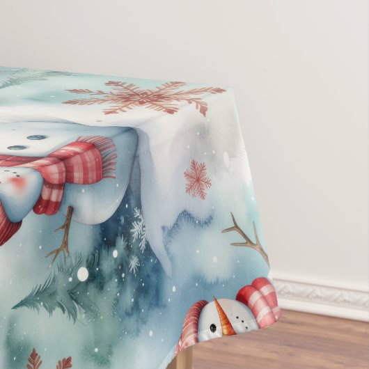 Schattige Sneeuwman Kerst  Tafelkleed (Voorbeeld)