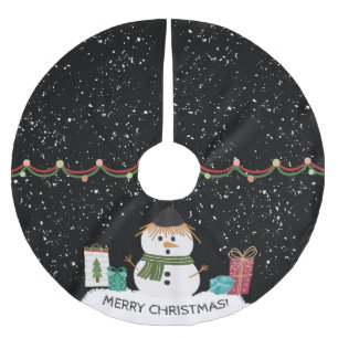 Schattige Sneeuwman Kerst Wit & Zwart Kerstboom Rok