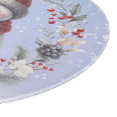 Schattige sneeuwman kerstkrans snijplank (Hoek)