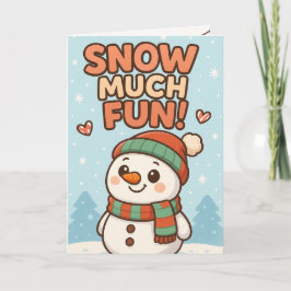Schattige Sneeuwman Kerstmis Kaart