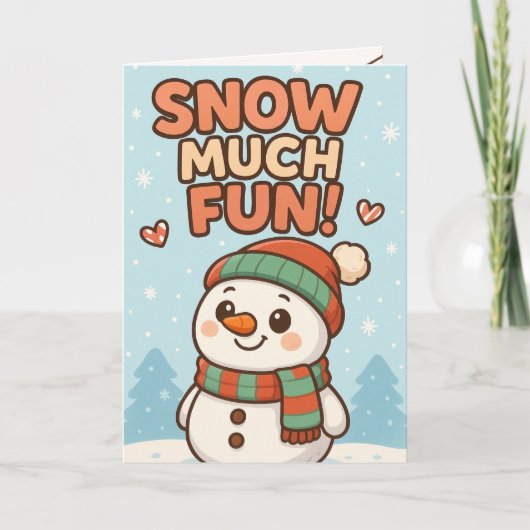 Schattige Sneeuwman Kerstmis Kaart (Voorkant)