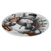 Schattige Sneeuwman Kerstmis Snijplank (Hoek)