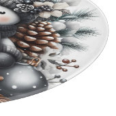 Schattige Sneeuwman Kerstmis Snijplank (Hoek)
