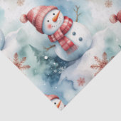 Schattige Sneeuwman Kerstmis Tissuepapier (Detail)