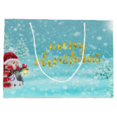 Schattige Sneeuwman,Kerstmuts, Kerstbomen Vakantie Groot Cadeauzakje (Achterkant)