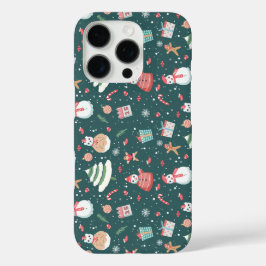 Schattige sneeuwman kerstpatroon iPhone 16 pro hoesje
