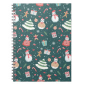 Schattige sneeuwman kerstpatroon notitieboek (Voorkant)