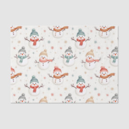 Schattige sneeuwman kerstpatroon tissuepapier
