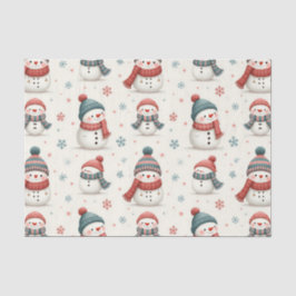 Schattige sneeuwman kerstpatroon tissuepapier