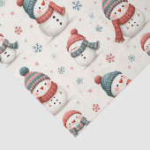 Schattige sneeuwman kerstpatroon tissuepapier (Detail)