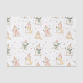 Schattige sneeuwman kerstpatroon tissuepapier