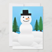 Schattige Sneeuwman Kerstvakantie Open Huis Kaart (Achterkant)