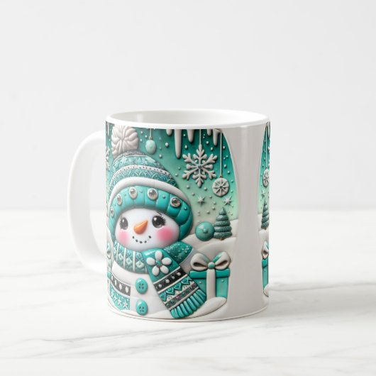 Schattige Sneeuwman Koffiemok (Voorkant links)