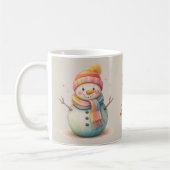 Schattige Sneeuwman Laat het Sneeuwen Koffiemok (Links)