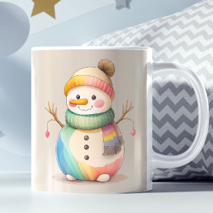 Schattige Sneeuwman Laat het Sneeuwen Koffiemok