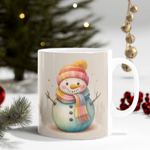 Schattige Sneeuwman Laat het Sneeuwen Koffiemok