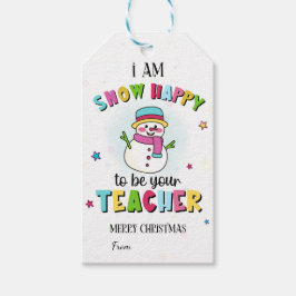 Schattige Sneeuwman Leraar Kerstlabels voor studen Cadeaulabel