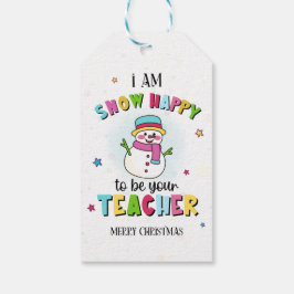 Schattige Sneeuwman Leraar Kerstlabels voor studen Cadeaulabel