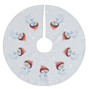 Schattige sneeuwman mandala & sneeuwvlokken op lic kerstboom rok