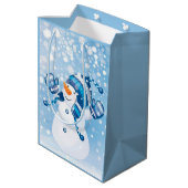 Schattige Sneeuwman  Medium Cadeauzakje (Achterkant Gekanteld)