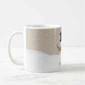 Schattige Sneeuwman Met Aangepaste Naam Kerstmis Koffiemok (Links)