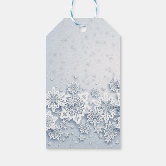 Schattige sneeuwman met blauw Pet cadeau Labels Cadeaulabel (Achterkant)