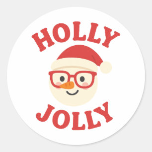 Schattige Sneeuwman met Bril Kerstmis Ronde Sticker