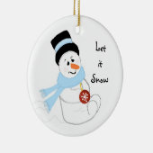 Schattige Sneeuwman met Ornament (Rechts)