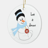 Schattige Sneeuwman met Ornament (Links)