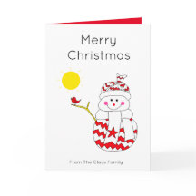 Schattige sneeuwman met vogel kerst kunst