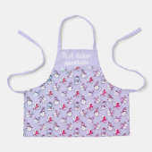 Schattige Sneeuwman Patroon Meisjes Naam Lila Schort (Voorkant)