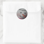 Schattige Sneeuwman Ronde Sticker (Tas)