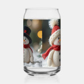 schattige sneeuwman samen blikvorm glas (Links)