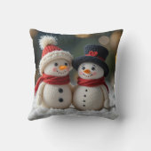 schattige sneeuwman samen kussen (Achterkant)
