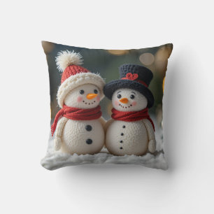 schattige sneeuwman samen kussen