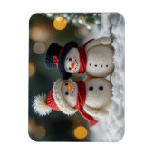 schattige sneeuwman samen magneet (Verticaal)