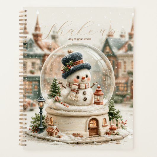 Schattige Sneeuwman Sneeuwbol Planner (Voorkant)