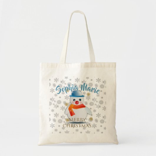 Schattige Sneeuwman Tote Bag (Voorkant)