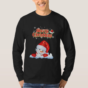 Schattige Sneeuwman Winter Prettig Kerstmis 2021  T-shirt