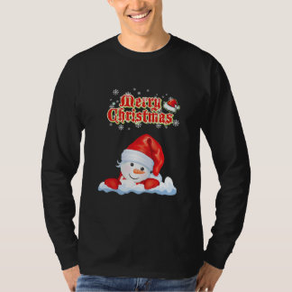 Schattige Sneeuwman Winter Prettig Kerstmis 2021 T-shirt